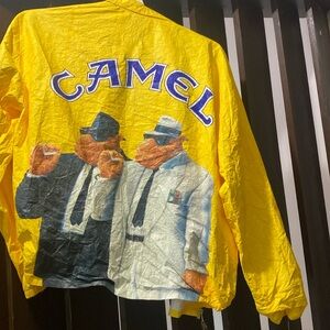 Zip up camel lightweight jacket. Rare one of a kind camel cig art jacket